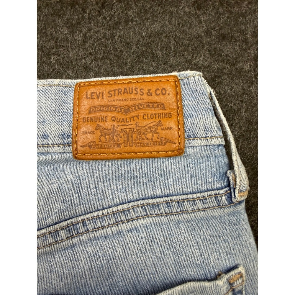 Levis Premium 724 High Rise Straight Jeans Light Wash Raw Hem Size 24 Womens - Picture 9 of 10